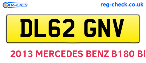 DL62GNV are the vehicle registration plates.