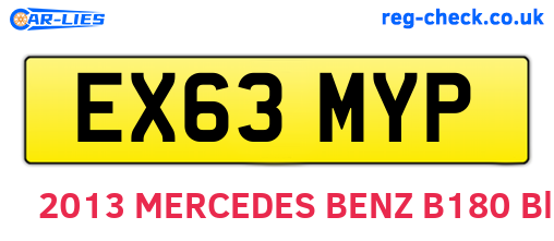 EX63MYP are the vehicle registration plates.