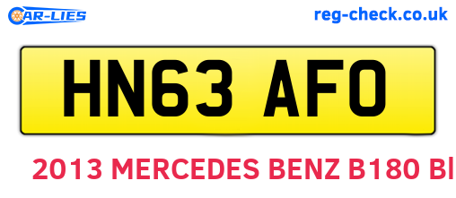 HN63AFO are the vehicle registration plates.