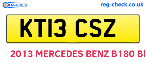 KT13CSZ are the vehicle registration plates.