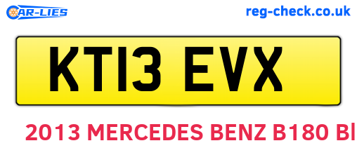 KT13EVX are the vehicle registration plates.