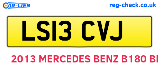 LS13CVJ are the vehicle registration plates.