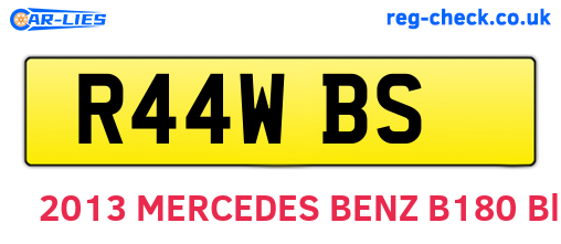R44WBS are the vehicle registration plates.