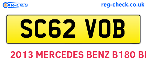 SC62VOB are the vehicle registration plates.