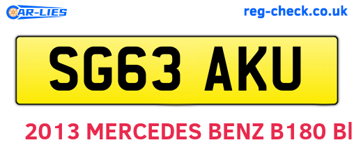 SG63AKU are the vehicle registration plates.