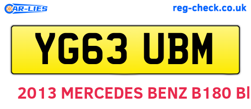 YG63UBM are the vehicle registration plates.