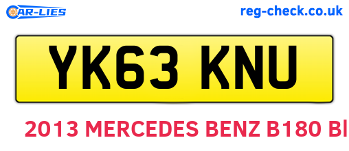 YK63KNU are the vehicle registration plates.