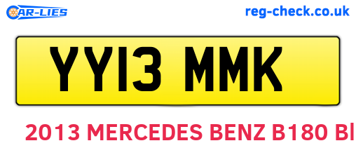 YY13MMK are the vehicle registration plates.