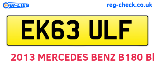 EK63ULF are the vehicle registration plates.