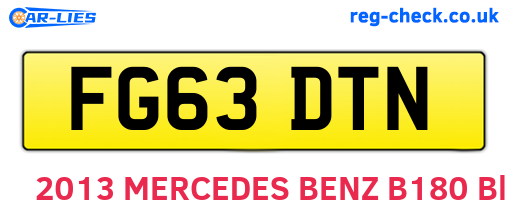 FG63DTN are the vehicle registration plates.