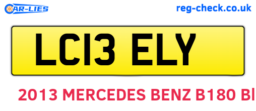 LC13ELY are the vehicle registration plates.