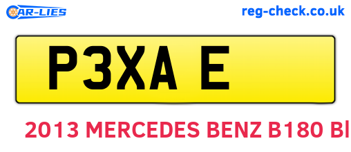 P3XAE are the vehicle registration plates.