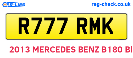 R777RMK are the vehicle registration plates.