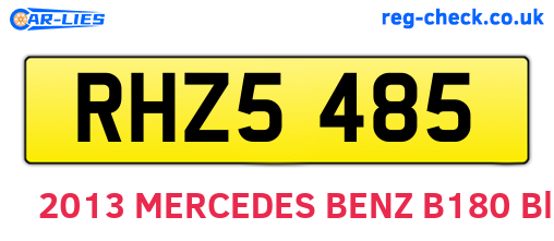 RHZ5485 are the vehicle registration plates.
