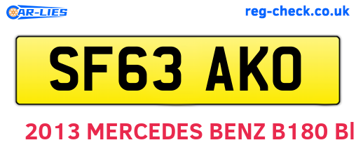 SF63AKO are the vehicle registration plates.