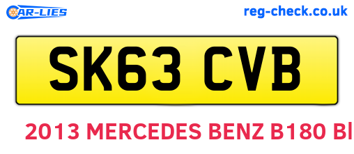 SK63CVB are the vehicle registration plates.