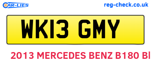 WK13GMY are the vehicle registration plates.