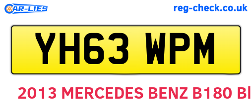 YH63WPM are the vehicle registration plates.
