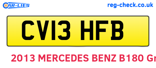 CV13HFB are the vehicle registration plates.