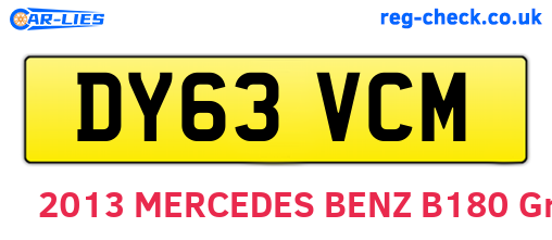 DY63VCM are the vehicle registration plates.
