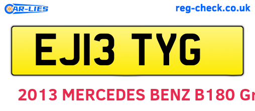 EJ13TYG are the vehicle registration plates.