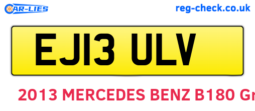 EJ13ULV are the vehicle registration plates.