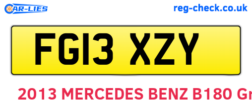 FG13XZY are the vehicle registration plates.