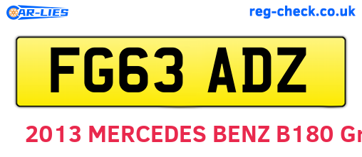 FG63ADZ are the vehicle registration plates.