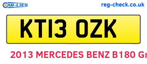 KT13OZK are the vehicle registration plates.
