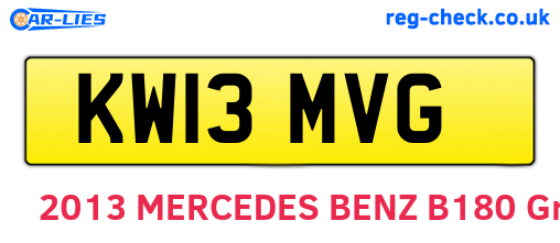 KW13MVG are the vehicle registration plates.