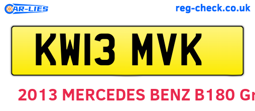 KW13MVK are the vehicle registration plates.