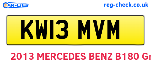 KW13MVM are the vehicle registration plates.