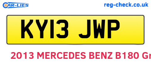 KY13JWP are the vehicle registration plates.