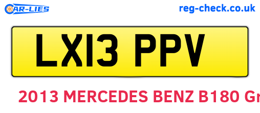 LX13PPV are the vehicle registration plates.
