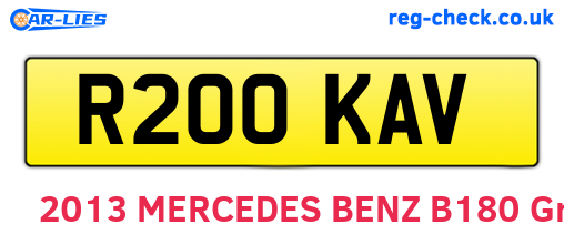 R200KAV are the vehicle registration plates.