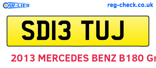 SD13TUJ are the vehicle registration plates.