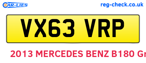 VX63VRP are the vehicle registration plates.