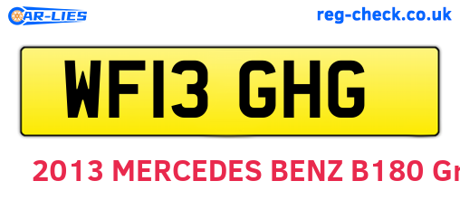 WF13GHG are the vehicle registration plates.