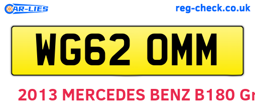 WG62OMM are the vehicle registration plates.