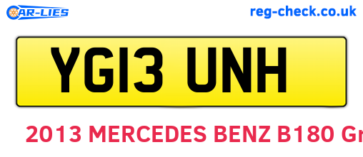 YG13UNH are the vehicle registration plates.