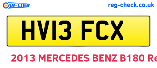 HV13FCX are the vehicle registration plates.