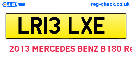 LR13LXE are the vehicle registration plates.