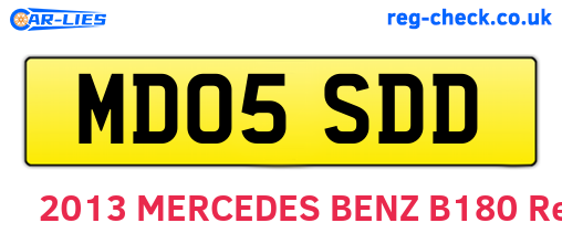 MD05SDD are the vehicle registration plates.