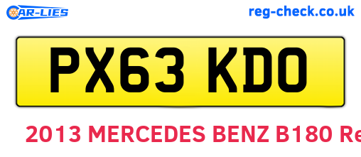 PX63KDO are the vehicle registration plates.
