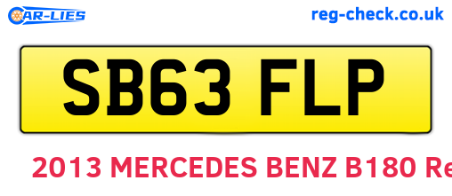 SB63FLP are the vehicle registration plates.