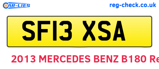 SF13XSA are the vehicle registration plates.
