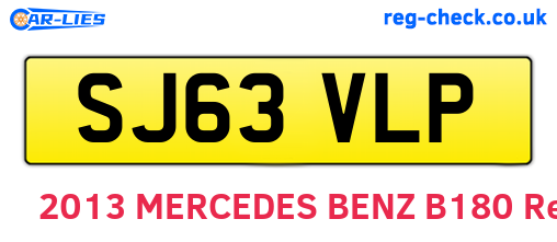 SJ63VLP are the vehicle registration plates.