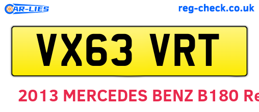 VX63VRT are the vehicle registration plates.