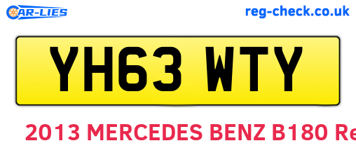 YH63WTY are the vehicle registration plates.