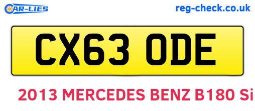 CX63ODE are the vehicle registration plates.
